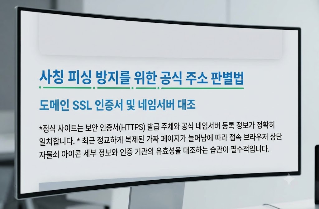 사칭 피싱 방지를 위한 공식 주소 판별법